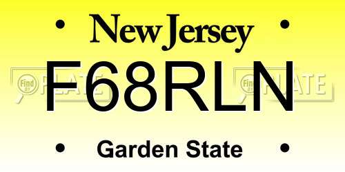 F68RLN New Jersey License Plate