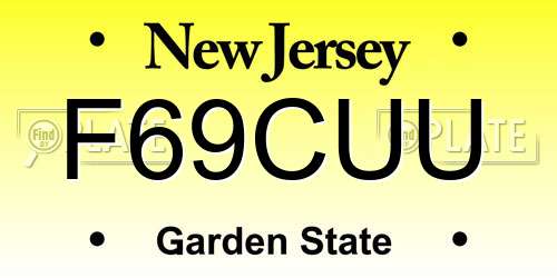 F69CUU New Jersey License Plate