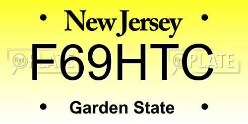 F69HTC New Jersey License Plate