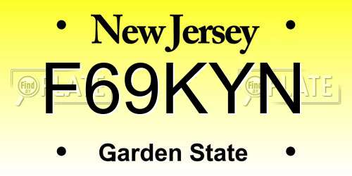 F69KYN New Jersey License Plate