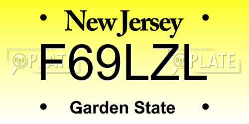 F69LZL New Jersey License Plate