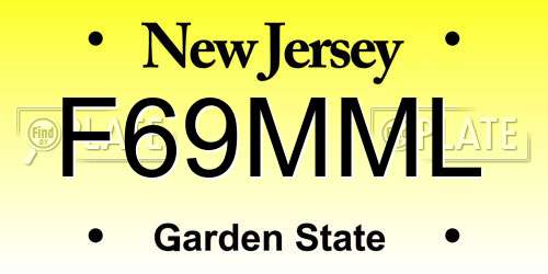 F69MML New Jersey License Plate