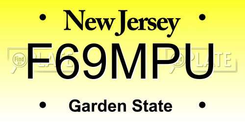 F69MPU New Jersey License Plate