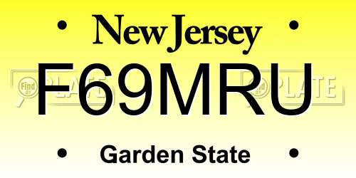 F69MRU New Jersey License Plate