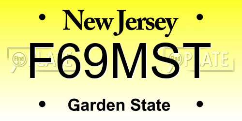 F69MST New Jersey License Plate