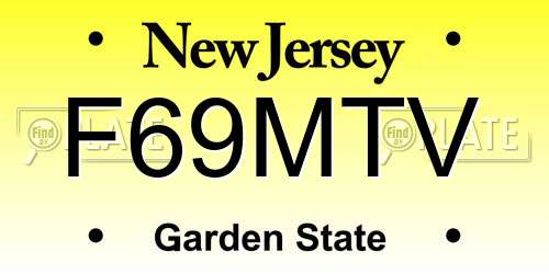 F69MTV New Jersey License Plate
