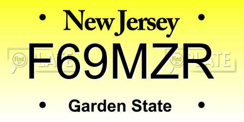F69MZR New Jersey License Plate