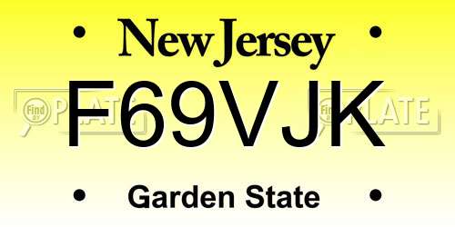 F69VJK New Jersey License Plate