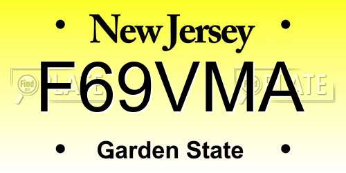 F69VMA New Jersey License Plate