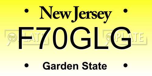 F70GLG New Jersey License Plate