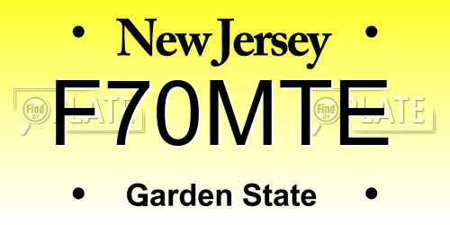 F70MTE New Jersey License Plate