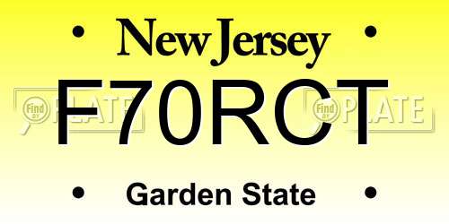 F70RCT New Jersey License Plate