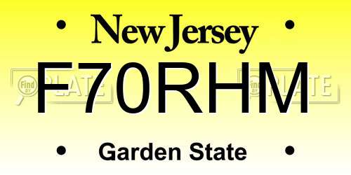 F70RHM New Jersey License Plate