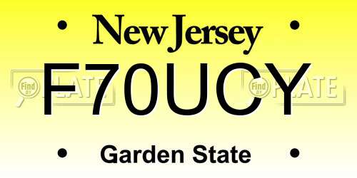 F70UCY New Jersey License Plate