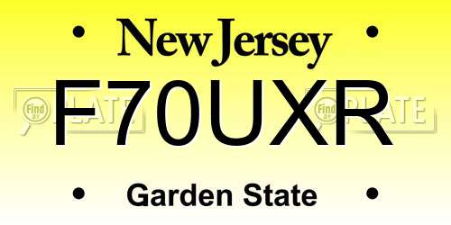 F70UXR New Jersey License Plate
