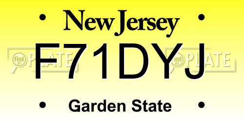 F71DYJ New Jersey License Plate