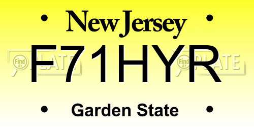 F71HYR New Jersey License Plate