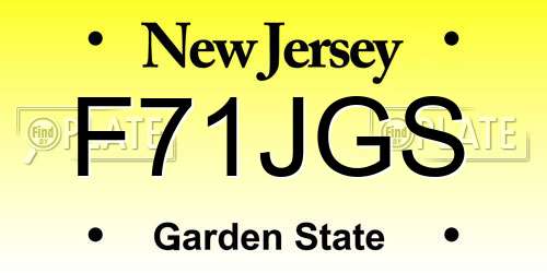 F71JGS New Jersey License Plate