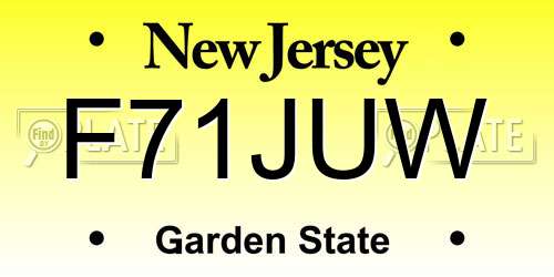F71JUW New Jersey License Plate