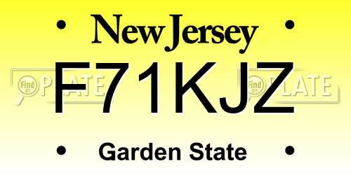 F71KJZ New Jersey License Plate