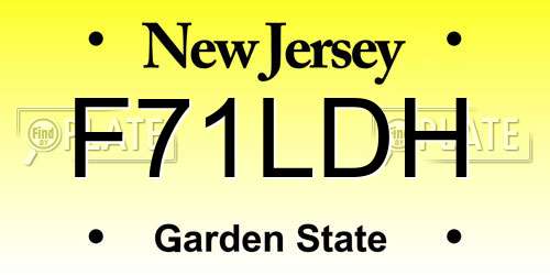 F71LDH New Jersey License Plate
