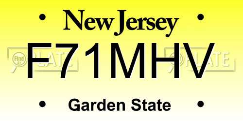 F71MHV New Jersey License Plate