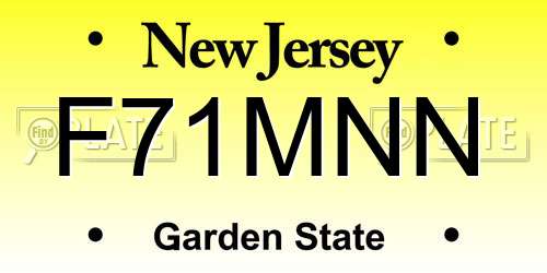 F71MNN New Jersey License Plate