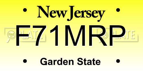 F71MRP New Jersey License Plate