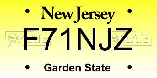 F71NJZ New Jersey License Plate