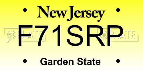 F71SRP New Jersey License Plate