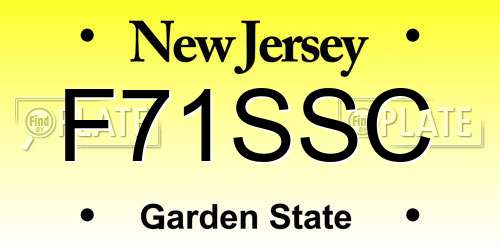F71SSC New Jersey License Plate