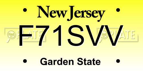 F71SVV New Jersey License Plate