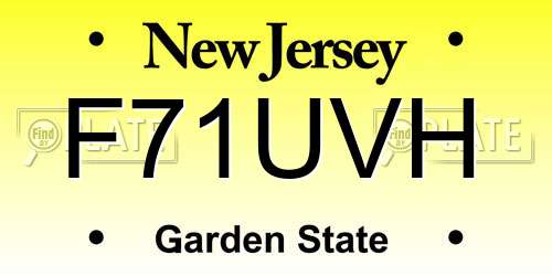 F71UVH New Jersey License Plate