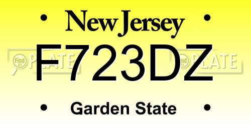 F723DZ New Jersey License Plate