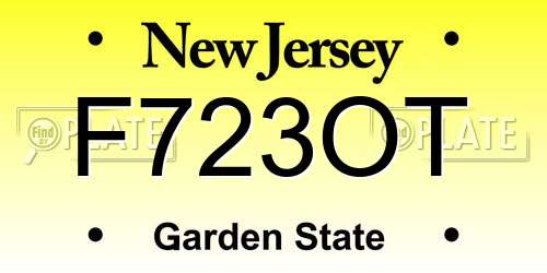 F723OT New Jersey License Plate