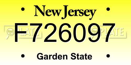 F726097 New Jersey License Plate
