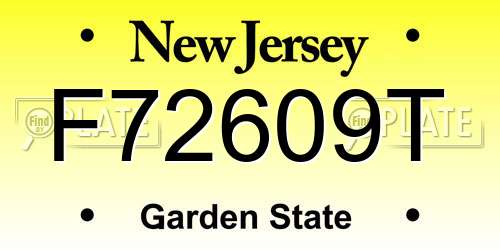 F72609T New Jersey License Plate