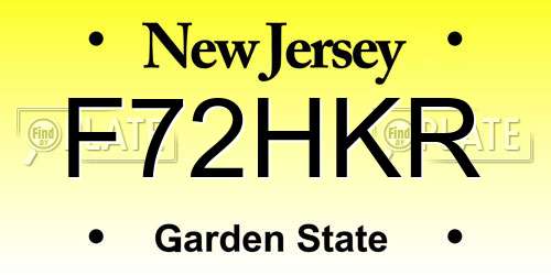 F72HKR New Jersey License Plate