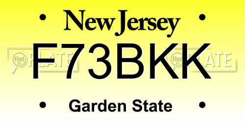 F73BKK New Jersey License Plate