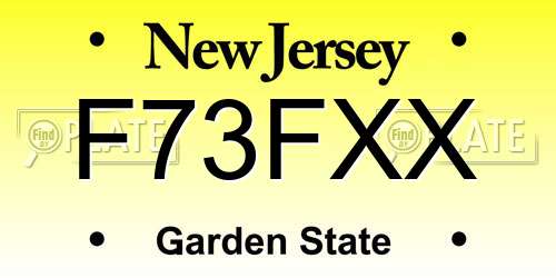 F73FXX New Jersey License Plate