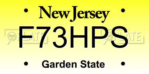 F73HPS New Jersey License Plate