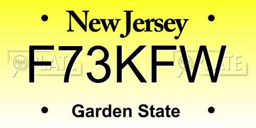 F73KFW New Jersey License Plate