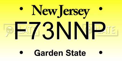 F73NNP New Jersey License Plate