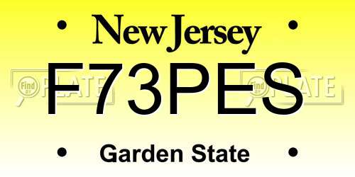 F73PES New Jersey License Plate