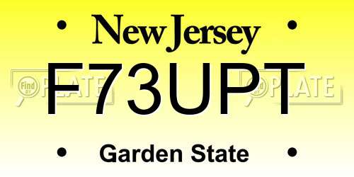 F73UPT New Jersey License Plate