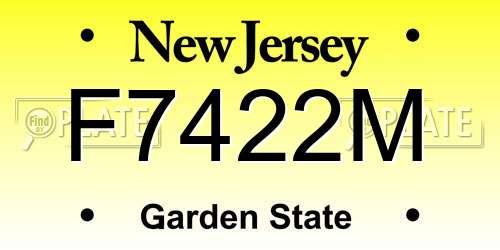 F7422M New Jersey License Plate