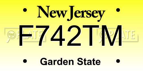 F742TM New Jersey License Plate