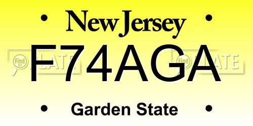 F74AGA New Jersey License Plate