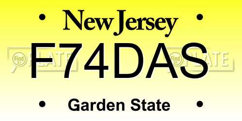 F74DAS New Jersey License Plate