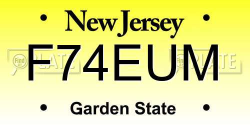 F74EUM New Jersey License Plate